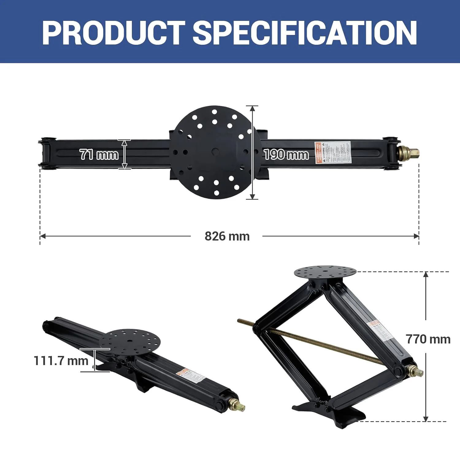 7500 رطل الثقيلة RV مقص جاك 4-24in/4-30in ارتفاع قابل للتعديل مقطورة معدات التخييم استقرار مع مقبض كرنك العالمي صالح