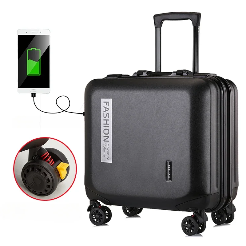 18 Inch Rolling Luggage Case Carry on Cabin Lightweight Luggage Password Trolley Luggage Bag Small Suitcase with Wheels