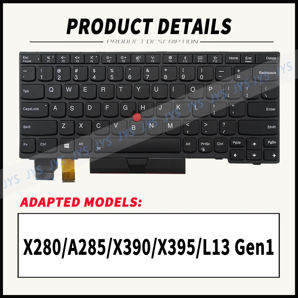 Imagem -02 - Lenovo-teclado para Notebook Thinkpad X280 A285 X390 X395 L13 Gen1 Eua Reino Unido de fr kr pt 01yp160 01yp029 01yp040