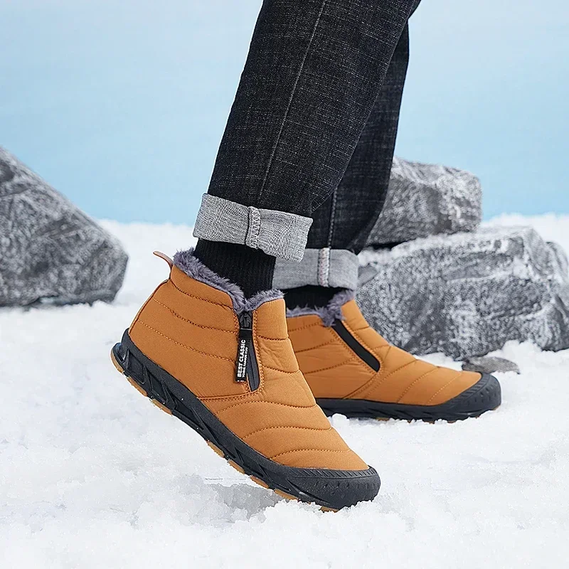 

Men Snow Boots Long Plush Ankle Boots Unisex Outdoor Casual Sneakers Warm Fur Winter Women Shoes Durable Non-slip Boot Zapatos