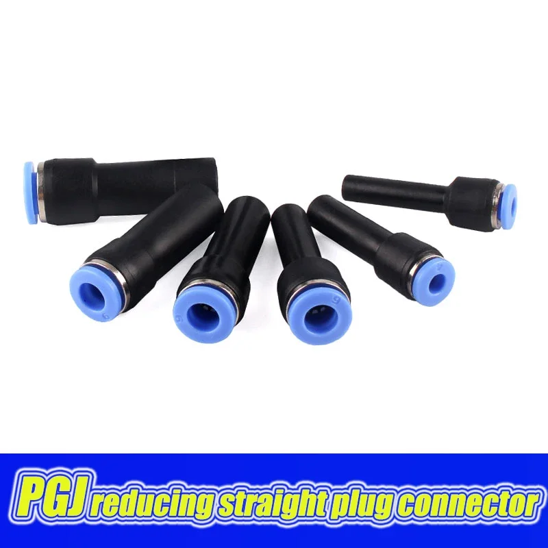 1-100pcs/lot Pneumatic Connector Fittings Plug Push in Reducer Through PGJ 6/8/10/12mm Tube To 4/6/8/10mm Tube