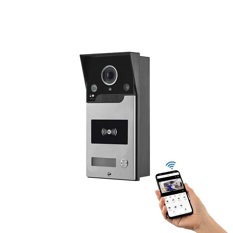2MP 1080P Tuyaアプリ対応 RFID/NFC 有線 WIFI IPドアベル ビデオドアホン ビジュアルドアベル 室内チャイム付き ドアエントリーカメラ