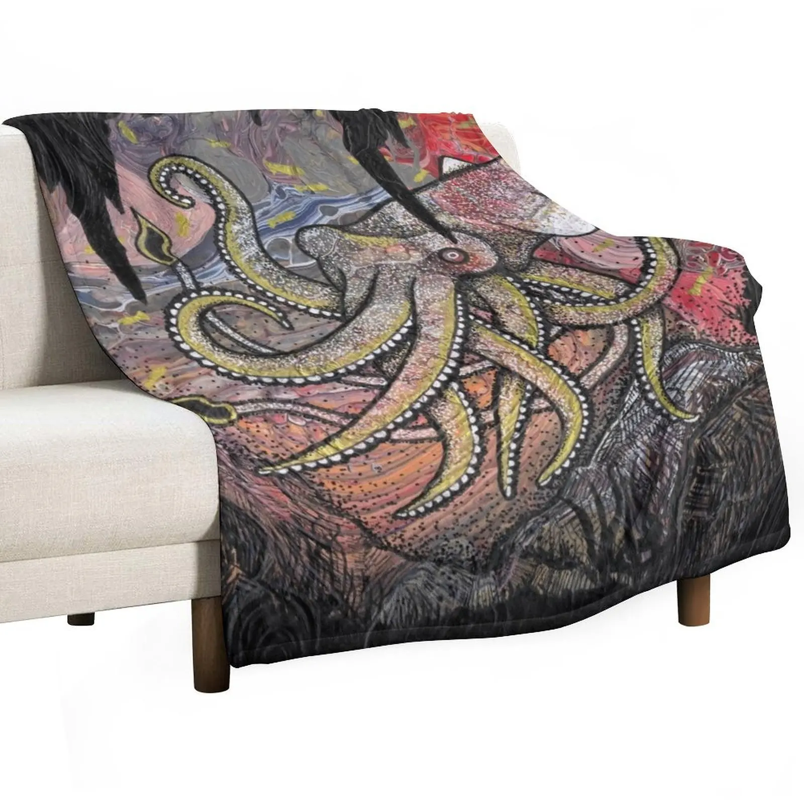 Squid Throw Blanket Beach Shaggy Blankets