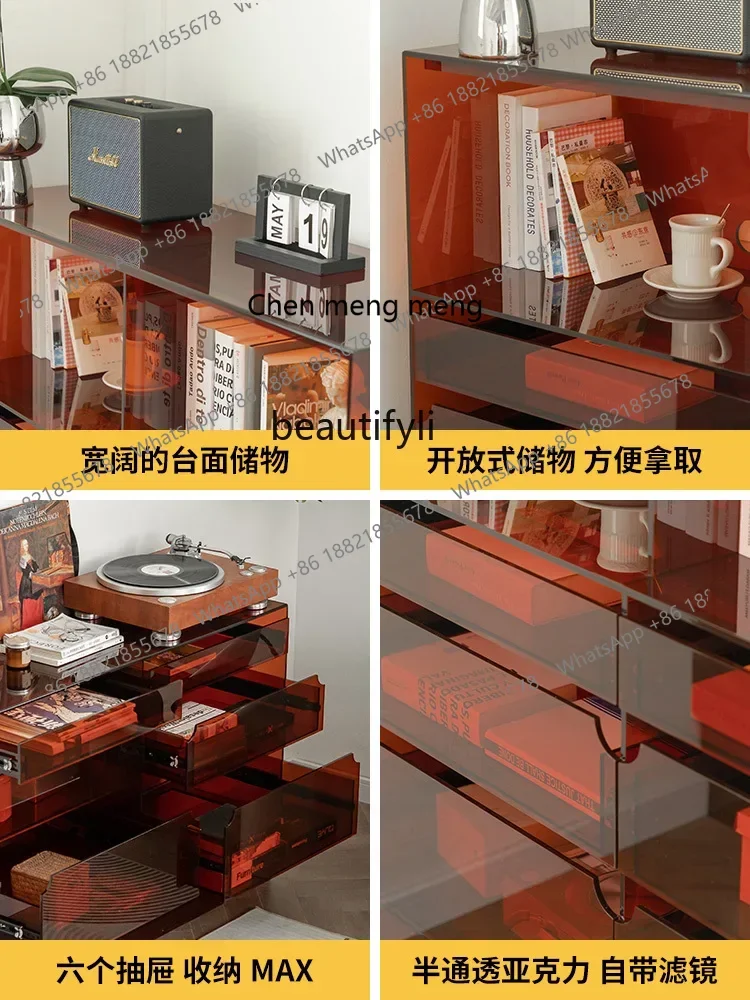 xxBedroom Chest of Drawers Storage Locker Modern Simple Hallway Drawer Type Showcase Light Luxury Chest of Six Drawers