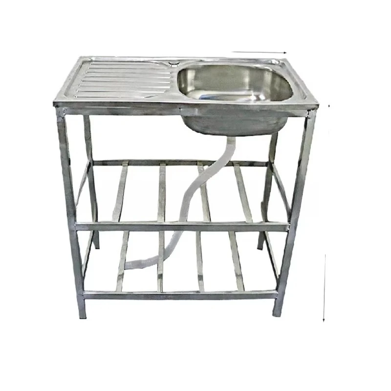 75*45Cm Small Apartment Floor-to-ceiling Single Wash Basin Stainless Steel Frame Wash Basin Bathroom Face Wash Basin Single Slot