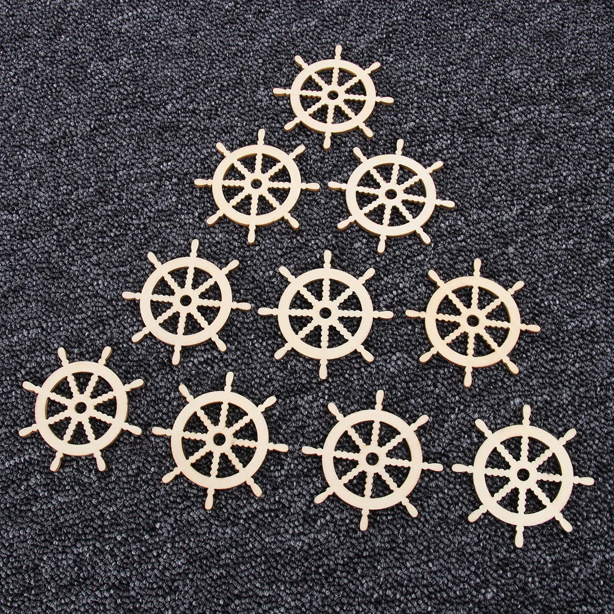 100Pcs Wooden Rudder Hanging Pendant Wood Crafts Ornaments Eco Friendly Unfinished Nautical Style Decor Wood Rudder Ornaments