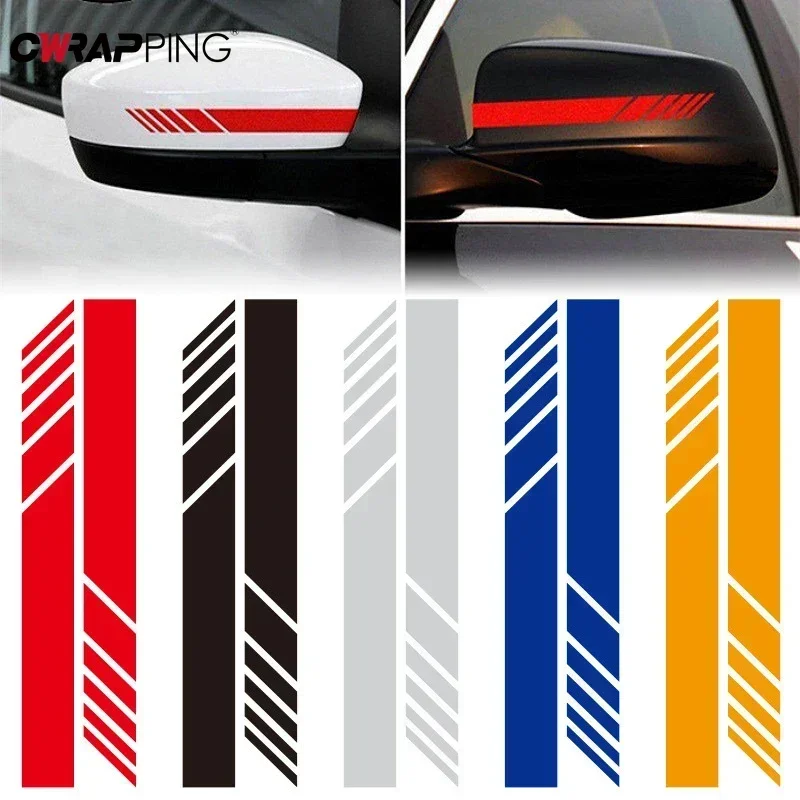 Reflective Waterproof Vinyl Car Stickers High-Visibility Stripes for Rearview Mirror Motorcycle Truck Exterior Decoration