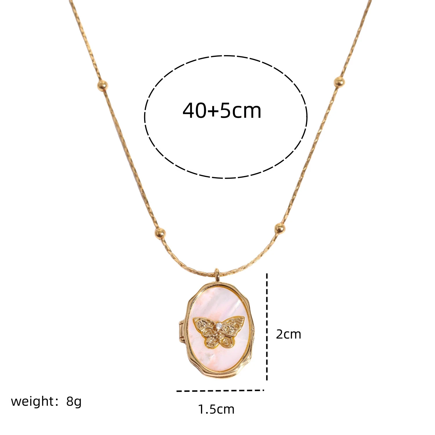 Customized 1/2 Photo Necklace White Shell Butterfly Choker Jewelry Family Gifts Creative Openable Photo Frame Album Lock Pendant view 4