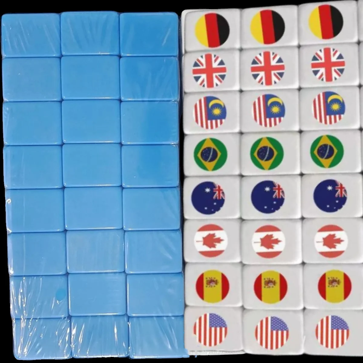 64 Blocks Tiktok Seaside Escape Mahjong Tile Game with Pattern of Flag Ball 1/2 Players Funny Parent Child Party Game Toy Gift ﻿