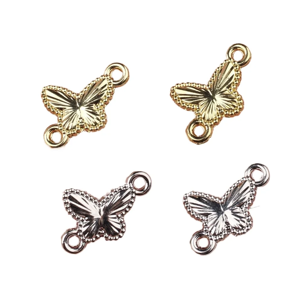 10pcs/lot 13*8MM Zinc Alloy Butterfly Double Suspension Connector Pendant Charms DIY Necklace Bracelet Earrings Accessorie