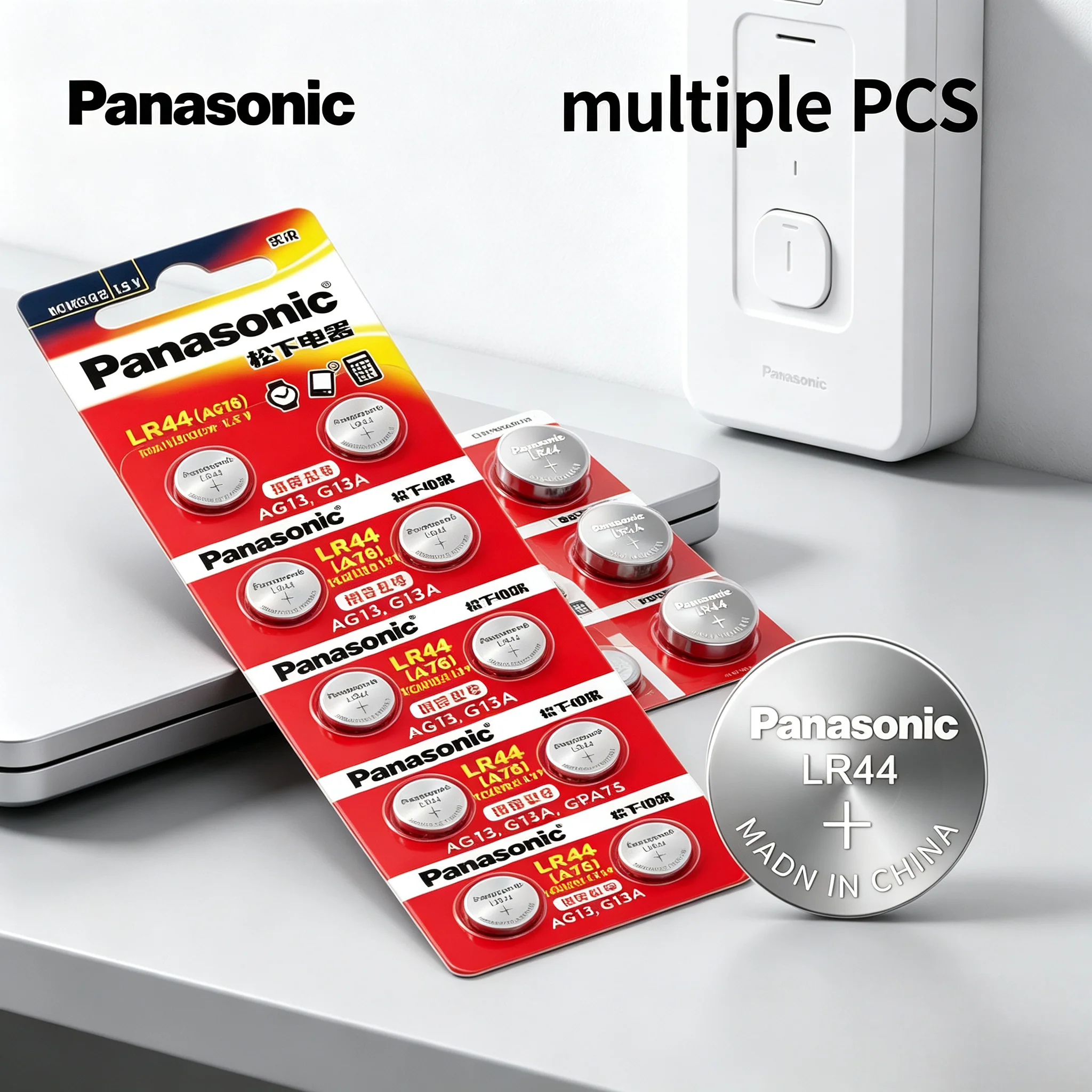 Panasonic AG13 A76 LR44 SR44 357 Alkaline Button Cell Battery Long ShelfLife For Calculator Small Toy Remote Control Smart Watch