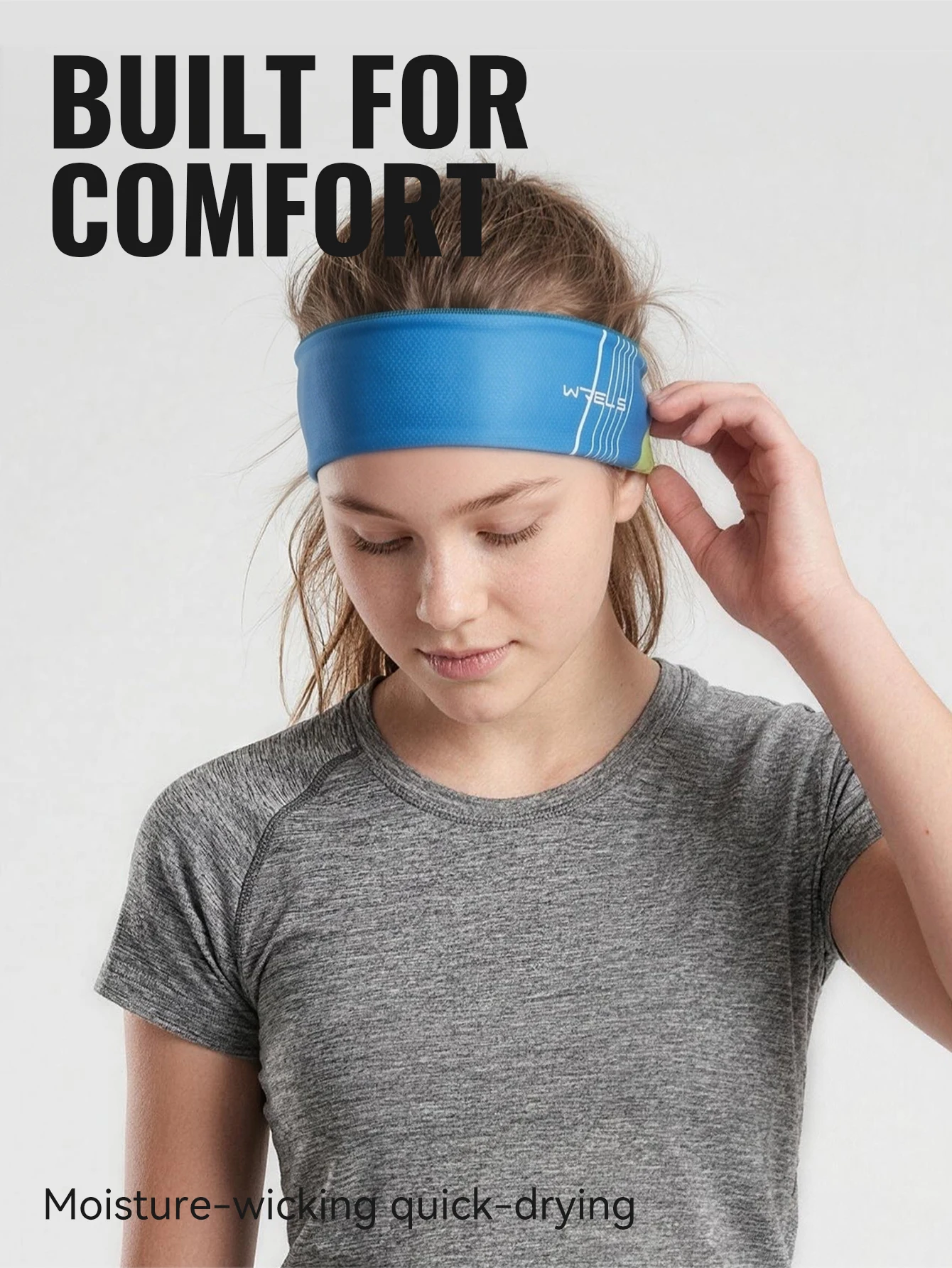 WRELS Schweißband, schweißableitendes Sport-Stirnband, atmungsaktives Mesh, schnelltrocknendes Haarband, elastisch, ultraleicht, für Männer und Frauen, Lauf-Stirnband – Detail 4