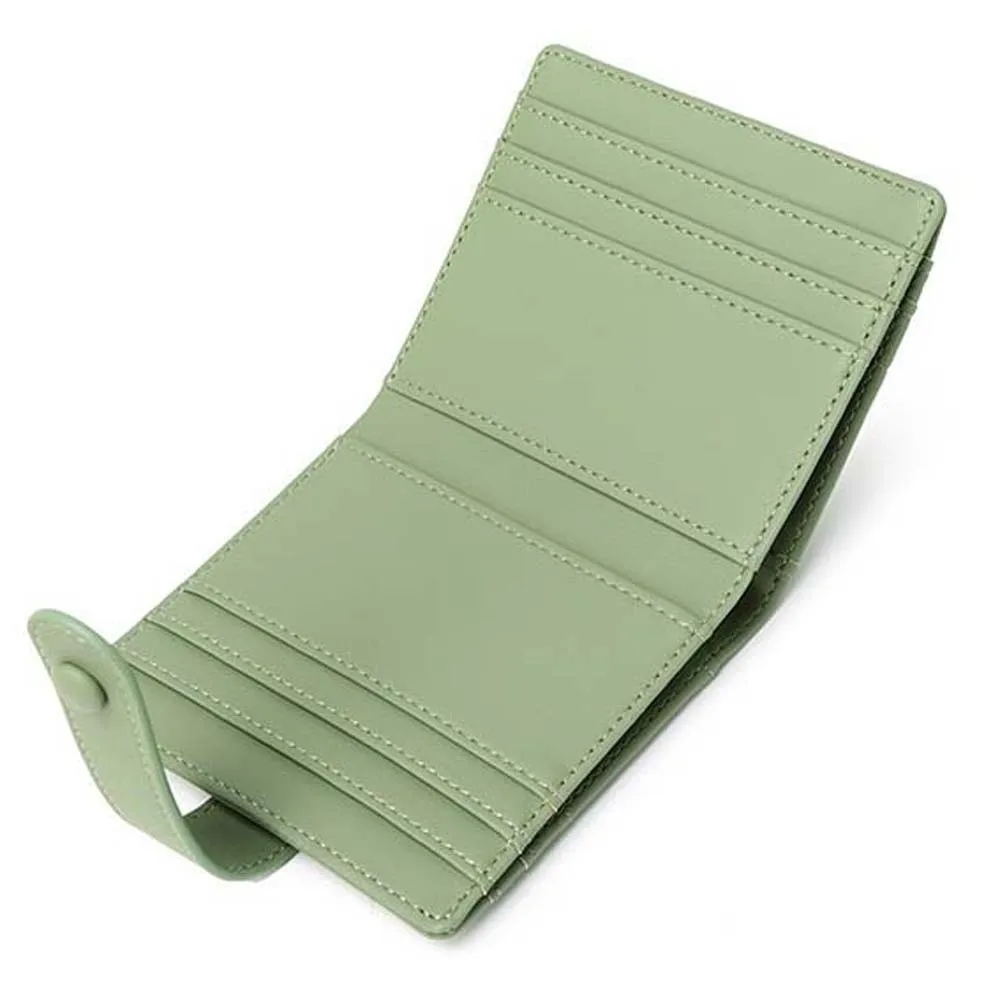 Versatile Portable RFID Protection Wallet PVC Multiple Card Short Folding Purse Antimagnetic Snap Button PU Card Bag School
