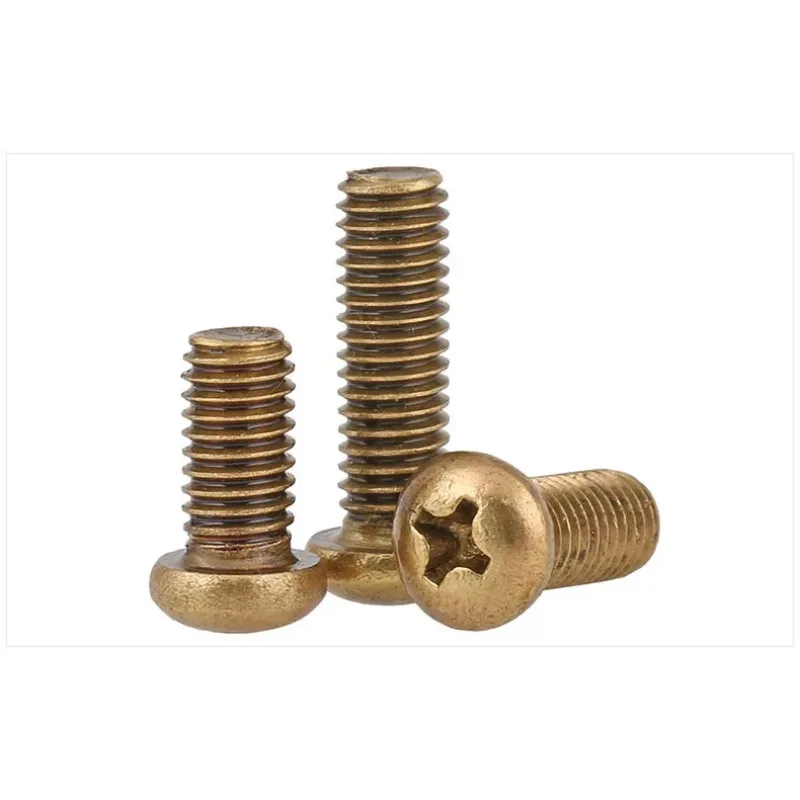 GB818 جولة مسمار لولبي الرأس النحاس فيليبس آلة النحاس M2 M2.5 M3 M4 M5 M6 مسامير عموم رئيس PM Blot روبوت DIY بها بنفسك