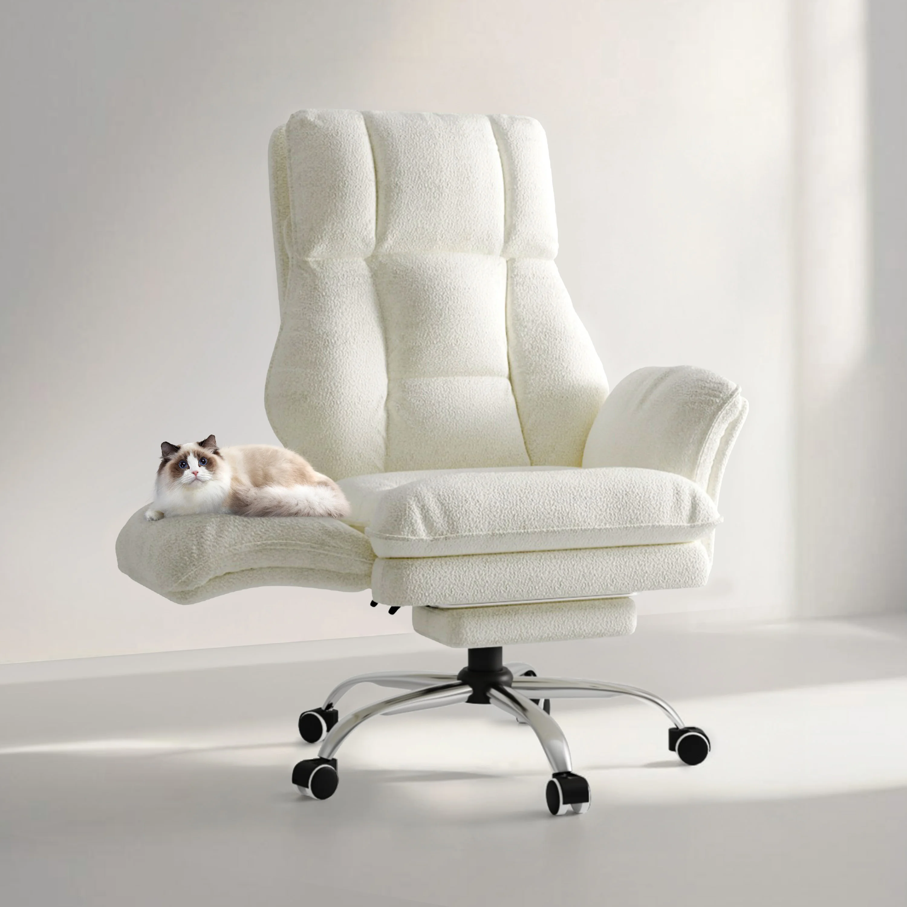 Chaise de bureau grande et haute, accoudoirs rabattables pour animaux de compagnie et position assise croisée, chaise de gaming ergonomique exécutive avec repose-pieds