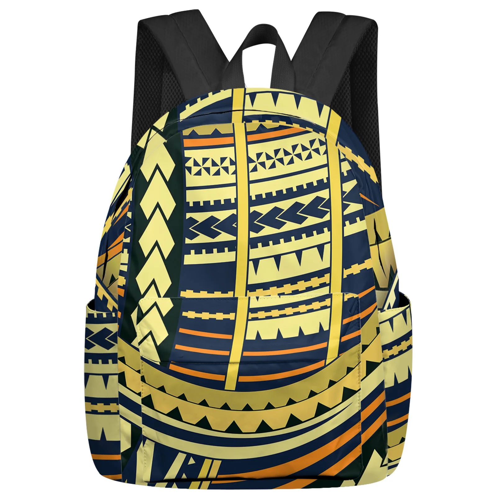 

Polynesian Ethnic Texture Yellow Backpacks Teenagers Student School Bags Laptop Backpack Men Women Female Travel Mochila