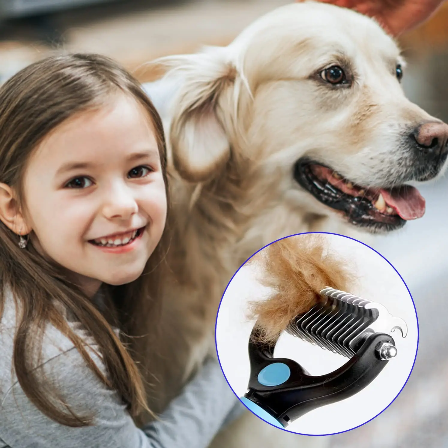 Pet Double-Sided Hair Removal Brush Dog Hair Knot Cutter Puppy Cat Deshedding Comb Brushes Dogs Grooming Shedding Supplies