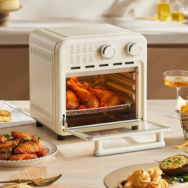 Household air fryer and electric oven. Visual. Large capacity. Integrated multifunctional baking machine. Air fryer oven.