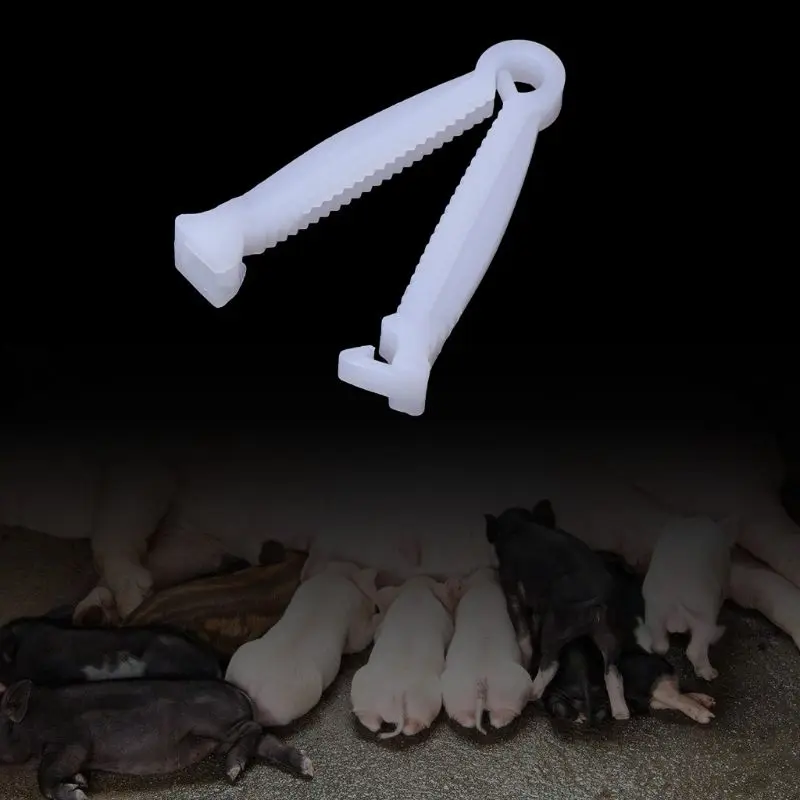 10PCS Disposable Pig Umbilical Clamp Farm Animal Whelping Tool for Pet Animals