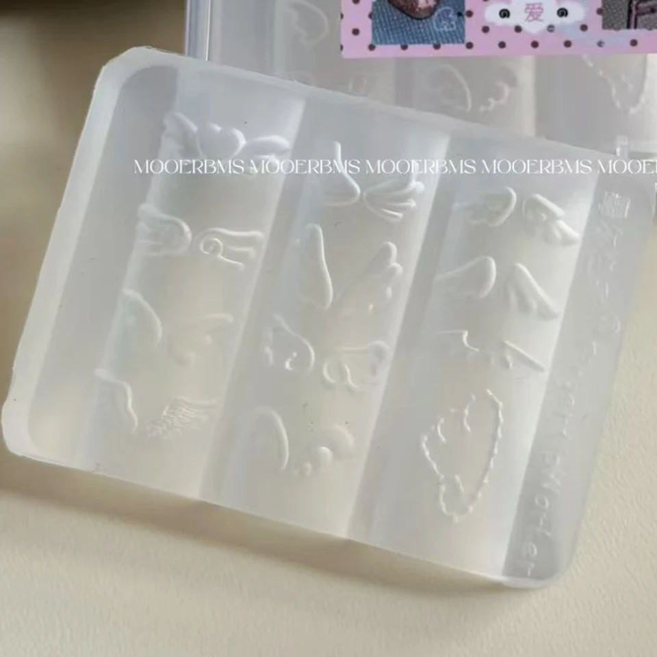 Molde de Silicona para Nail Art Alas de Ángel 3D Diseño de Alas de Ángel Moldes Reutilizables Plantilla de Manicura Transparente DIY Encantos Gel Alas Boda 4
