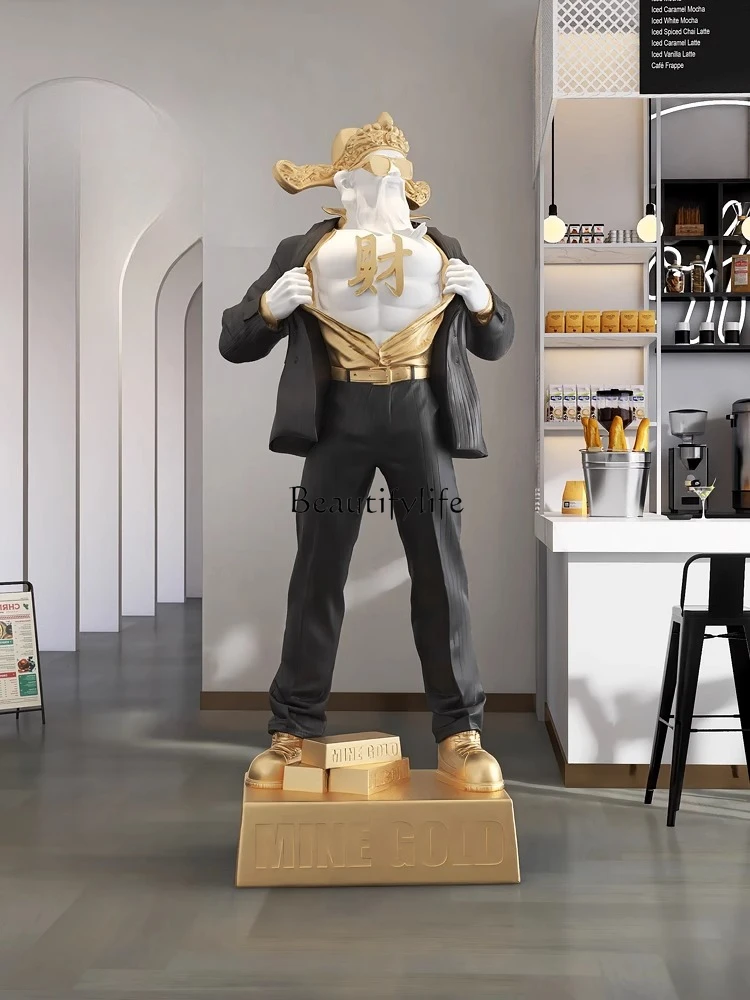 

God of Wealth Large Floor-to-Floor Ornament Sculpture Outdoor Landscape Mascot Shopping Mall Ornament