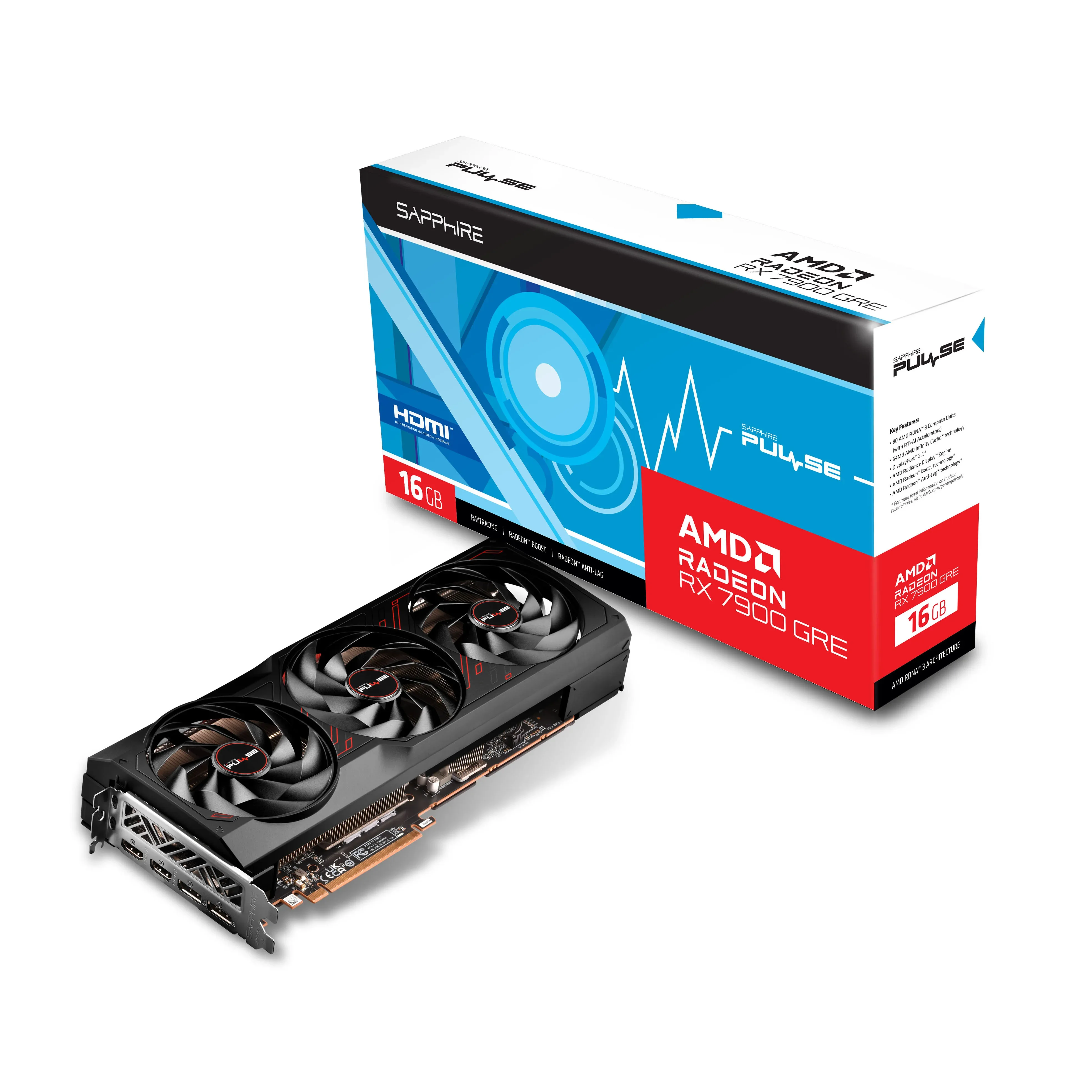 

Новая игровая графическая карта Sapphire PULSE AMD Radeon RX 7900 GRE 16 ГБ, игровой графический процессор rx 7900 gre