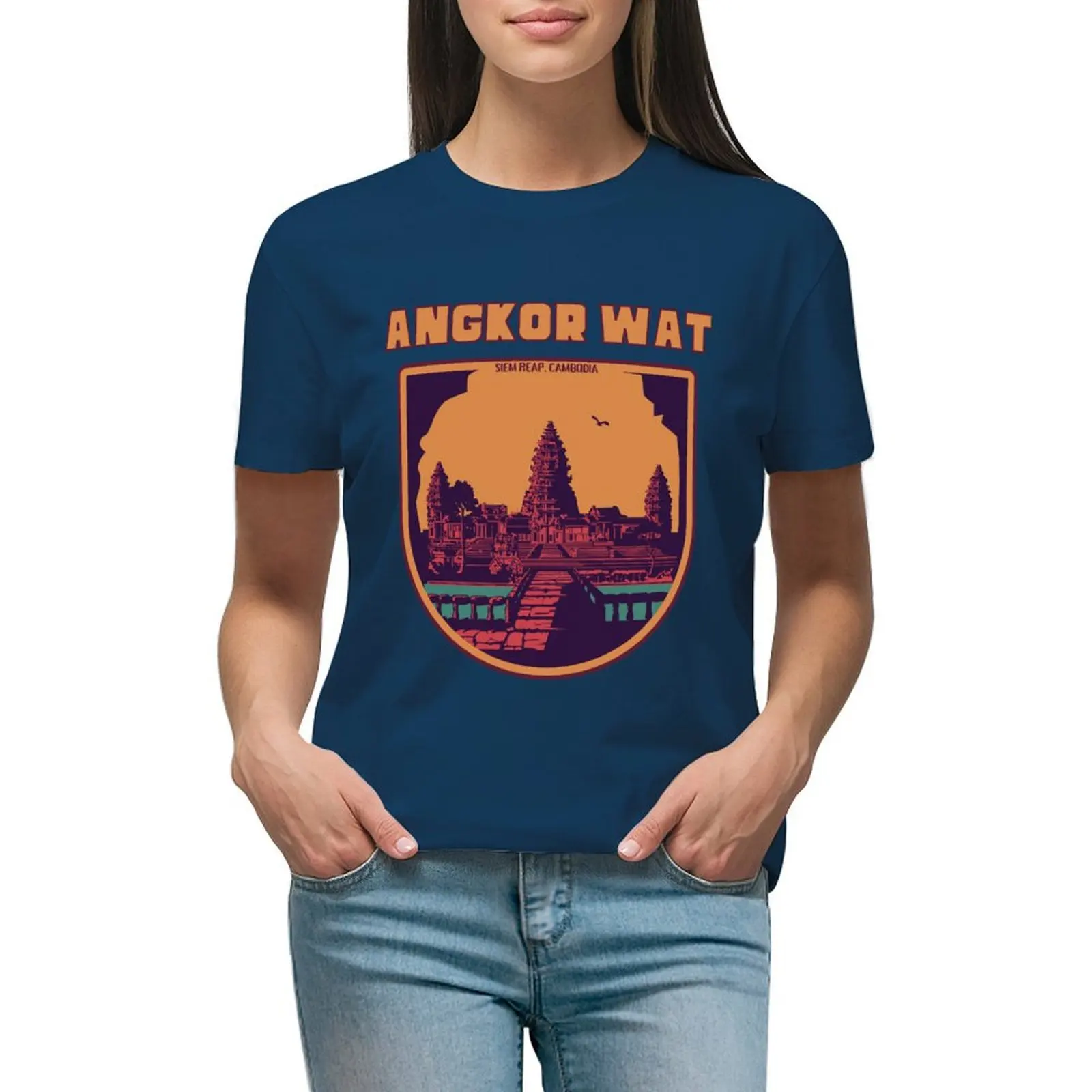 Angkor Wat Cambodia T-shirt funny oversized summer clothes t-shirt dress for Women plus size sexy