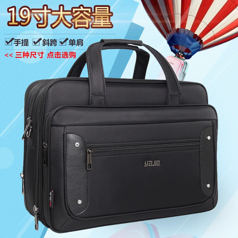 

Men's Large Capacity Handbag Oxford Cloth Shoulder Crossbody Briefcase19Inch Business Computer Bag Business Business Bag