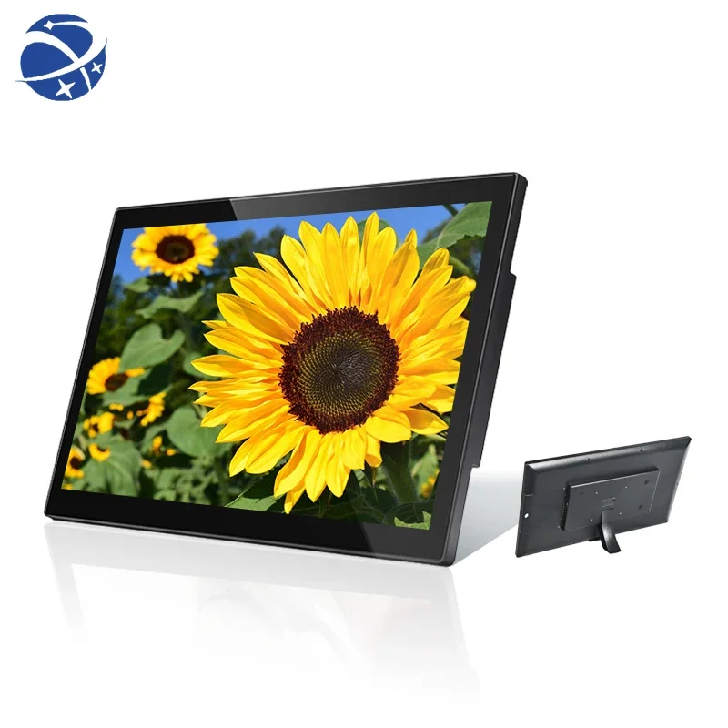 YYHC 22 inch touch panel kiosk android tablet Rk3399 4+32GB full hd advertising display player with 2.0/5.0M camera