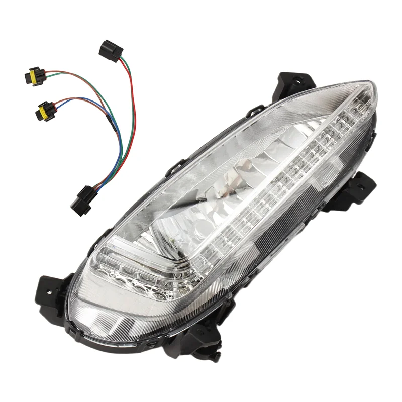 ملحقات تجميع السيارة LED ضوء النهار الجري الضباب الخفيف لشركة Hyundai Santa Fe Sport IX45 2016-2018 المصباح #5