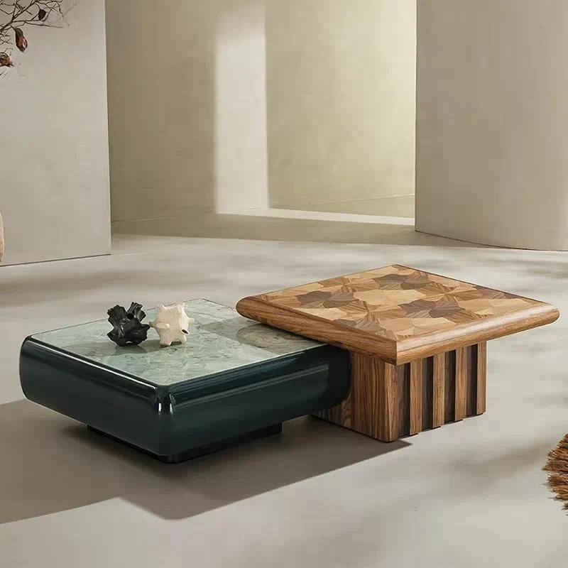 Modern luxury square coffee table set simple high-end designer living room furniture