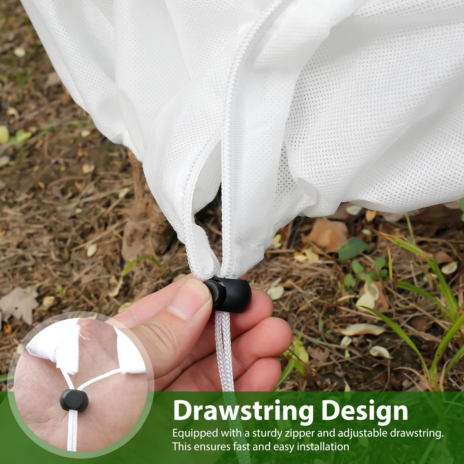 5Pcs Shrub Cover Freeze Protection Reusable Winter Drawstring Shrub Cover Nonwoven Fabric Tree Jacket Frost Blanket Shrub