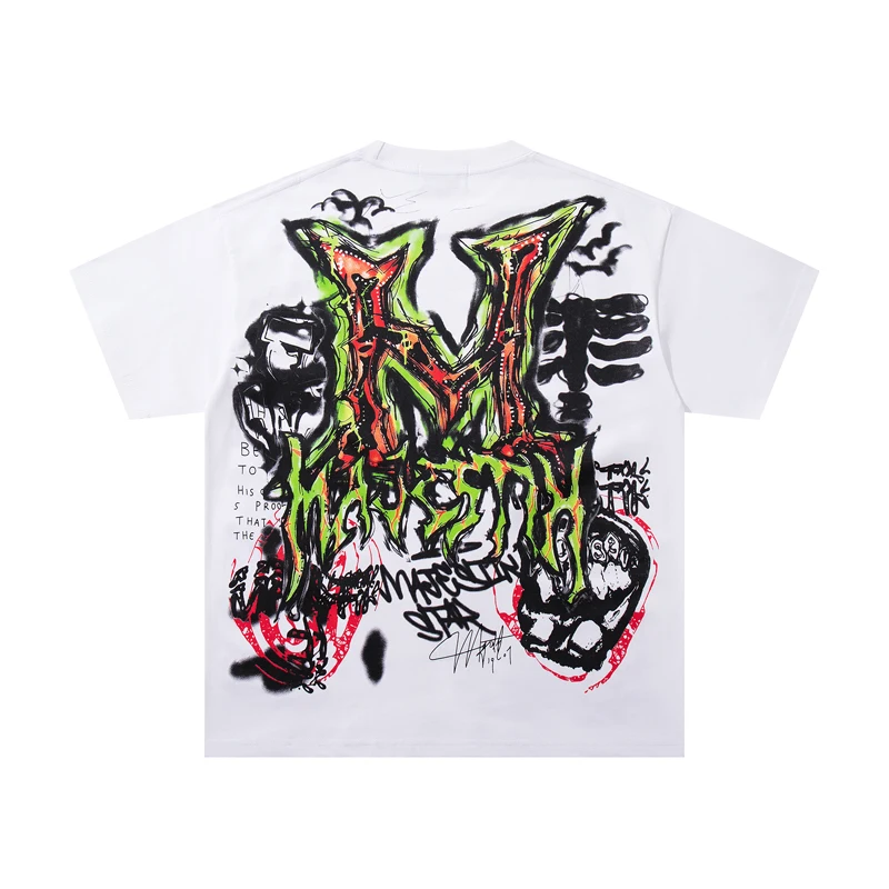 2026 New Style Majestik T-Shirts Summer Round Neck Street Like Hip Hop Short Sleeved Tees