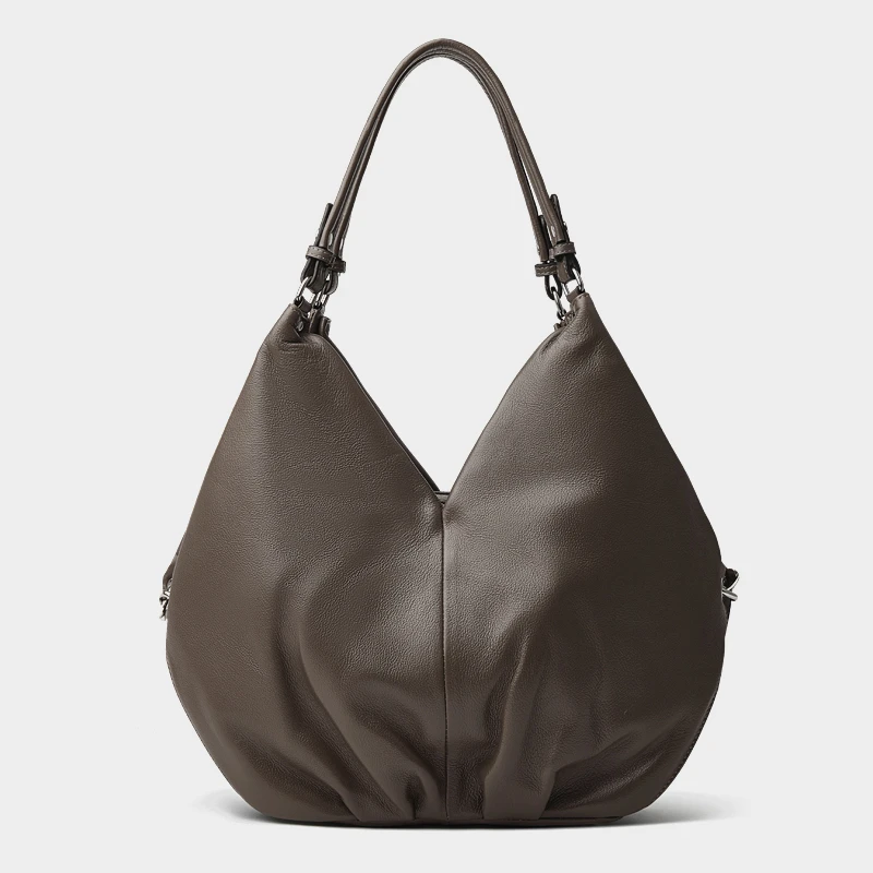 

Hifashion Большие сумки на плечо из натуральной яловой кожи для женщин 2025 Роскошные дизайнерские мягкие рабочие женские сумки-бродяги