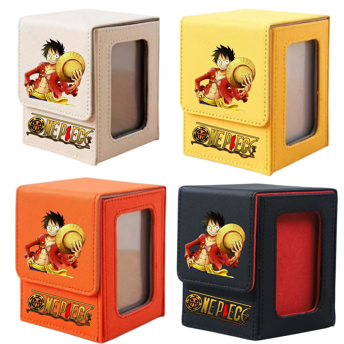 ONE PIECE Luffy Zoro Trading Card Deck Box with Window Cartoon Magnetic Closure Game Card Deck Holder Jewelry Organiser Case view 2