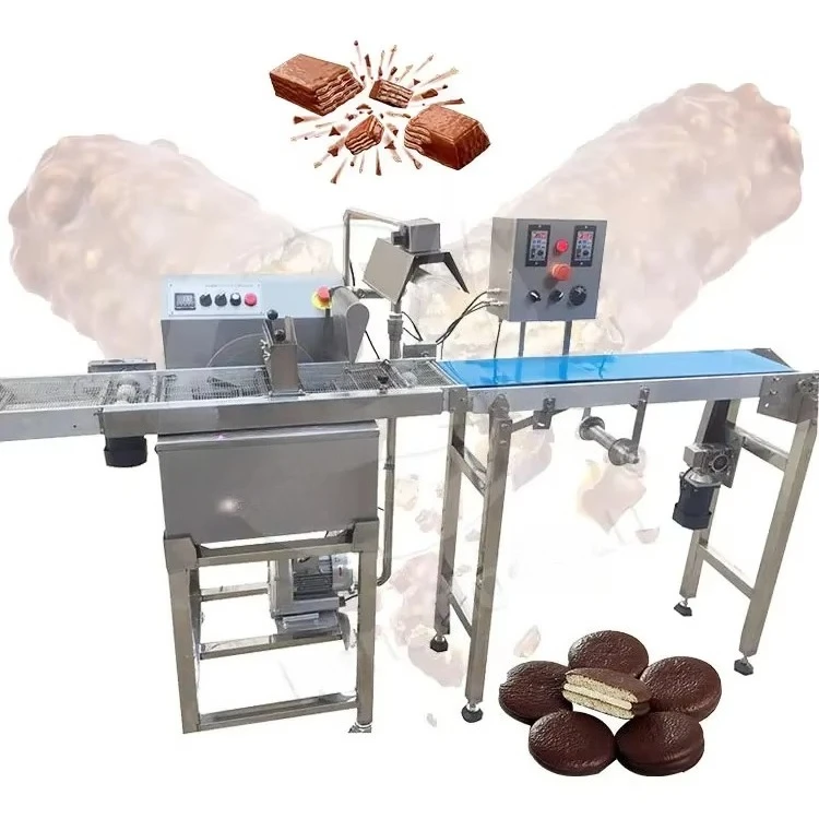 Customized Automatic Chocolate Enrobing Machine, Hot Selling Chocolate Coating & Food Making Processing Equipment