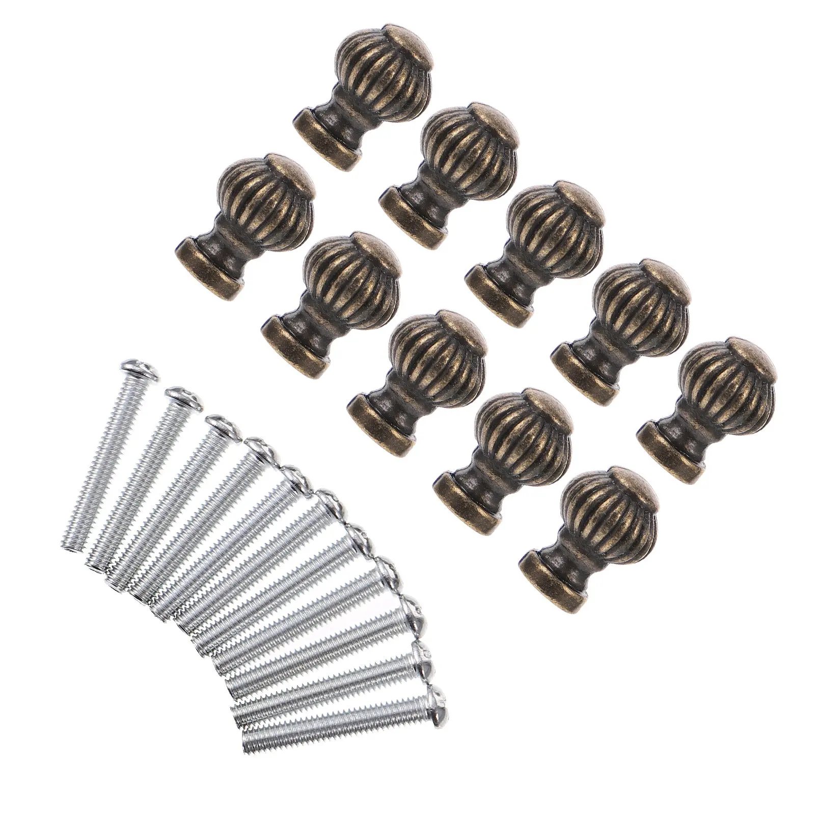 10Pcs Bronze Cabinet Door Handles Zinc Alloy Vintage Knobs Long-Lasting Smooth Design for Kitchen Bathroom Office Furniture