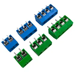 100Pcs KF301 2/3/4Pin Spliceable Plug-in Screw Wire Terminal Block  Pitch 5.0mm Straight PCB Mount Connector Blue Green