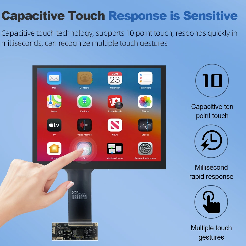 TRUEOKE 8.4 Inch PCAP Capacitive Touch Screen Panel USB Plug and Play 10Point TFT Capacitive Touch Screen Sensor Digitizer Panel