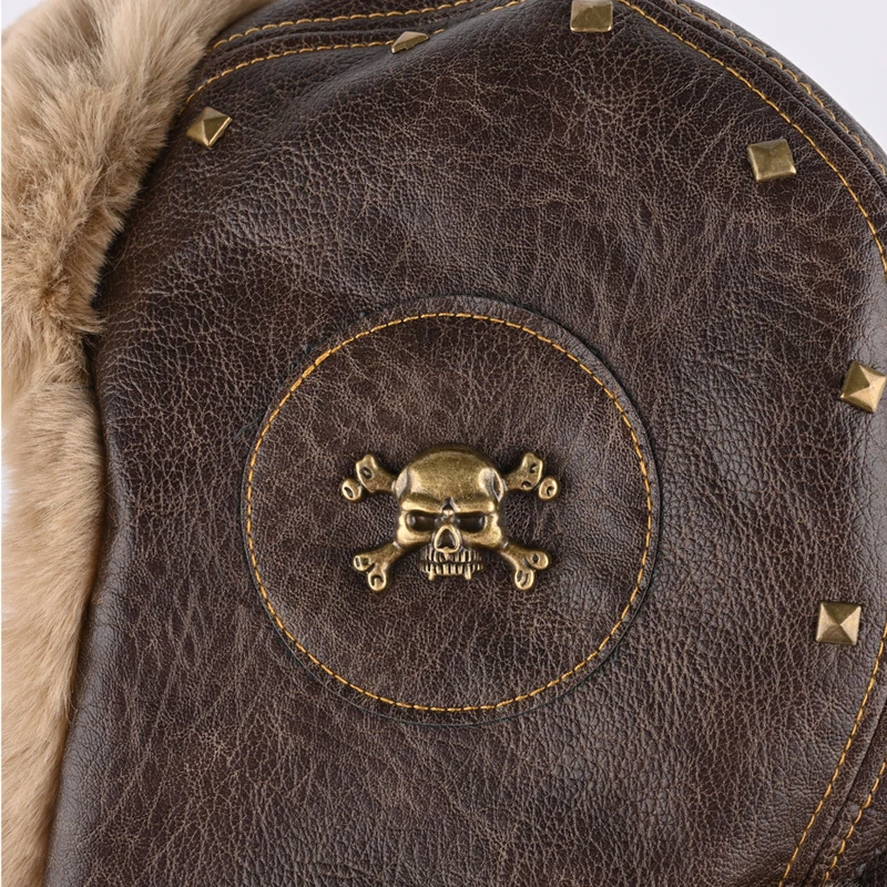 Russia Cappello invernale in pelliccia sintetica Cappelli bomber caldi antivento unisex Cappello da ciclismo da sci con paraorecchie da esterno