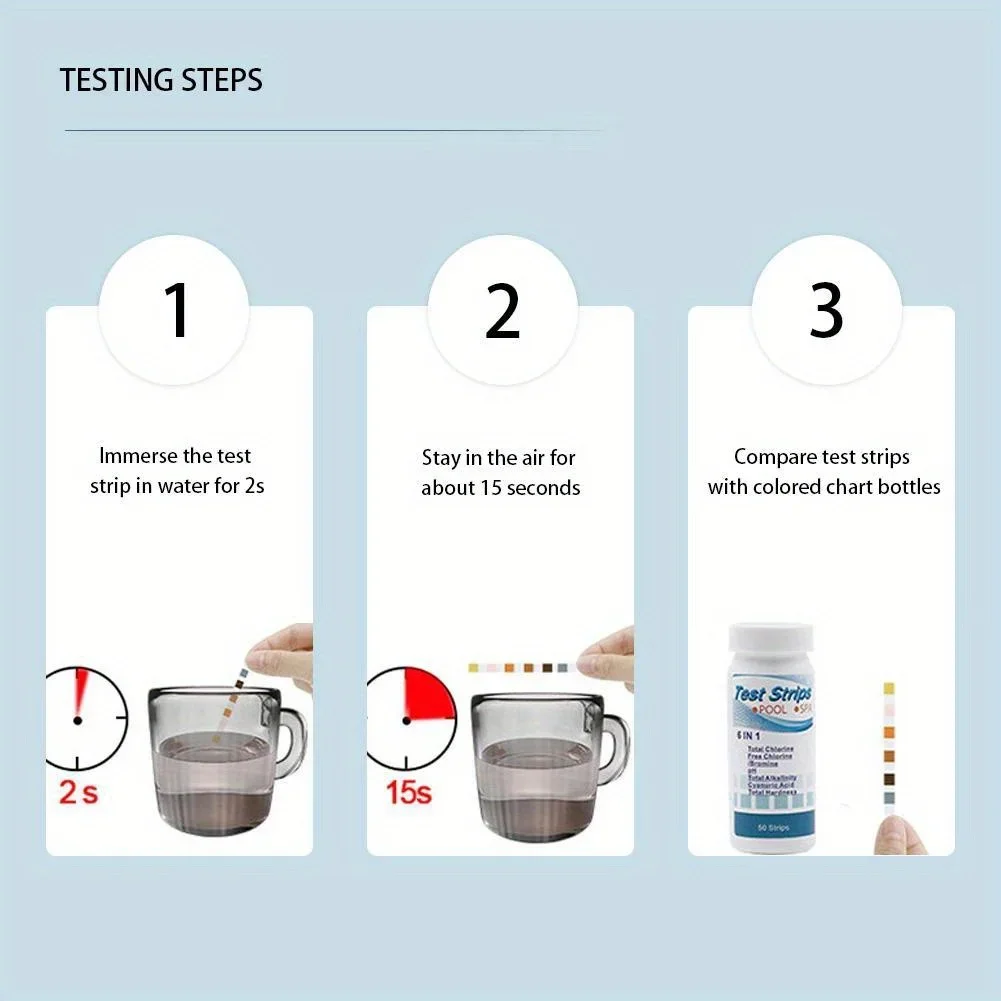 50/100pcs 2/3/4/5/6/7 in 1 swimming pool PH test strip-multi-purpose for aquarium water quality tester fish tank accessories