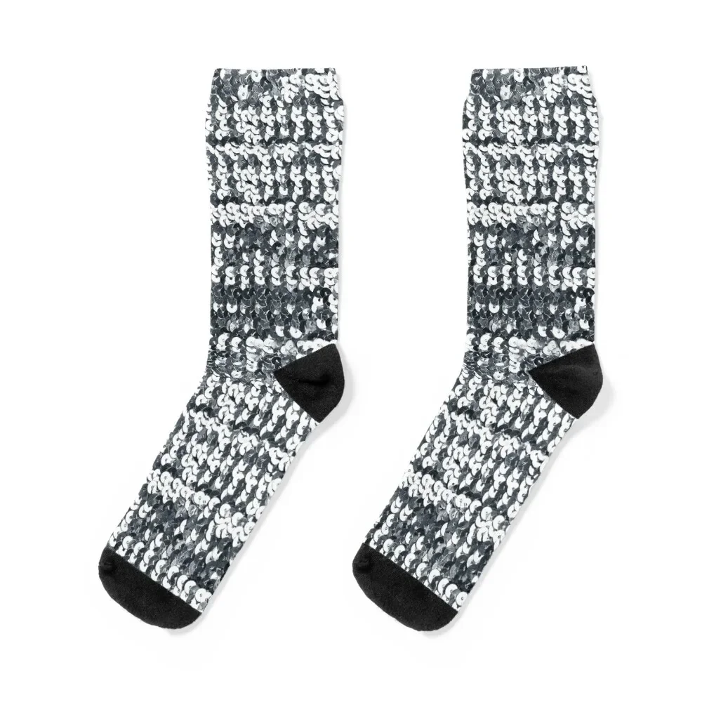 Silver Sequins Socks luxury hiking gym Ladies Socks Men's