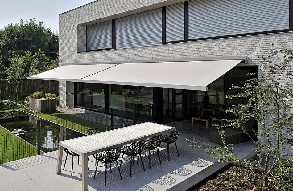 2026 Upgraded RV Camper Retractable Awning Remote Control Waterproof Sun Shade Awnings with LED Light for Camping and Travel