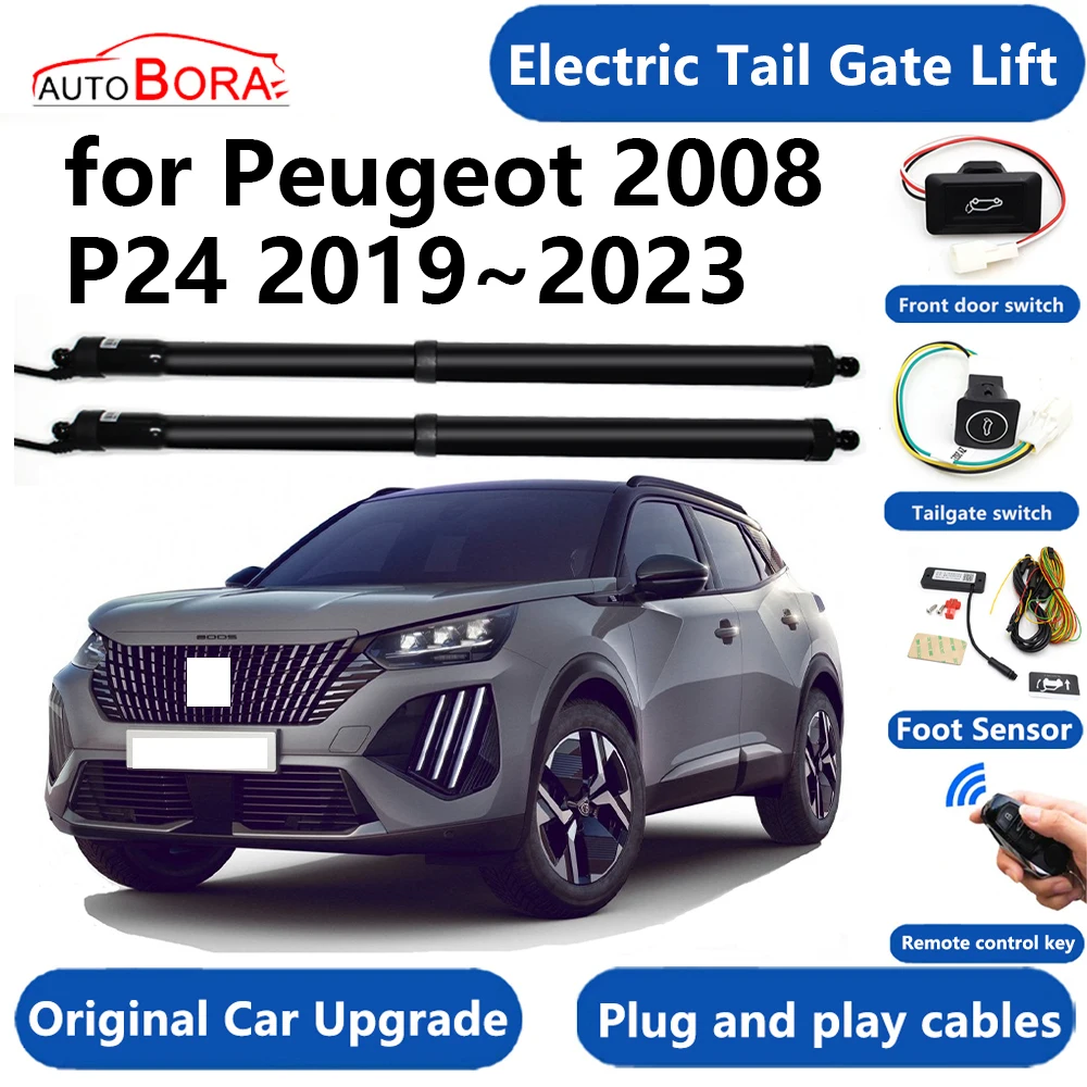 AutoBora Car Electric Tail Gate Lift System Power Liftgate Kit Auto Automatic Tailgate Opener for Peugeot 2008 P24 2019~2023