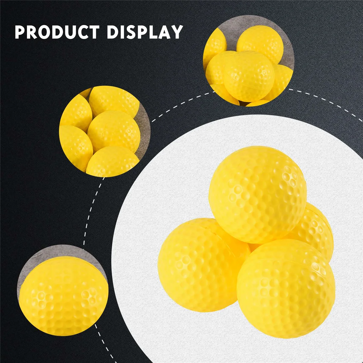 10pcs Yellow Soft Elastic Indoor Practice PU Golf Ball