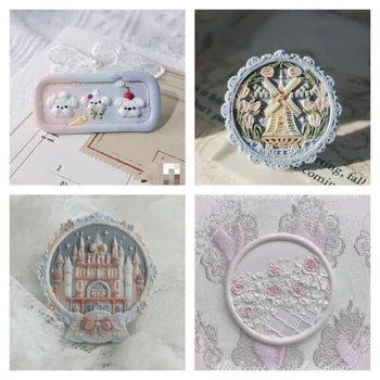 5d wytłaczany znaczek zabawkowy lakier uszczelka wielowarstwowa piękny rzeźbiony miedziana głowica konto ręczne Diy koperta z zaproszeniem