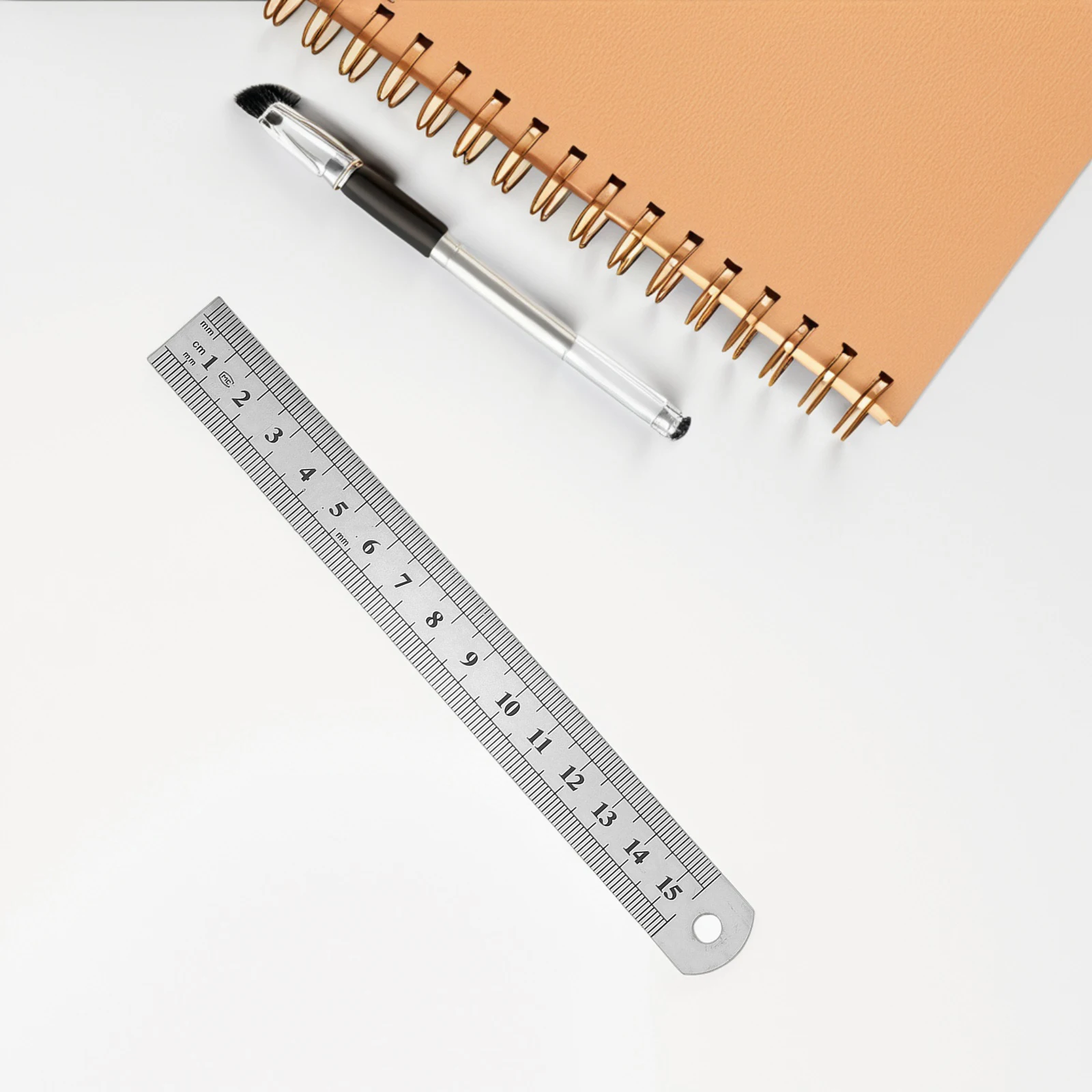 

2pcs Stainless Steel Ruler 15cm Metric Imperial Straight Edge Measuring Tool for School Office Kitchen Construction Drafting