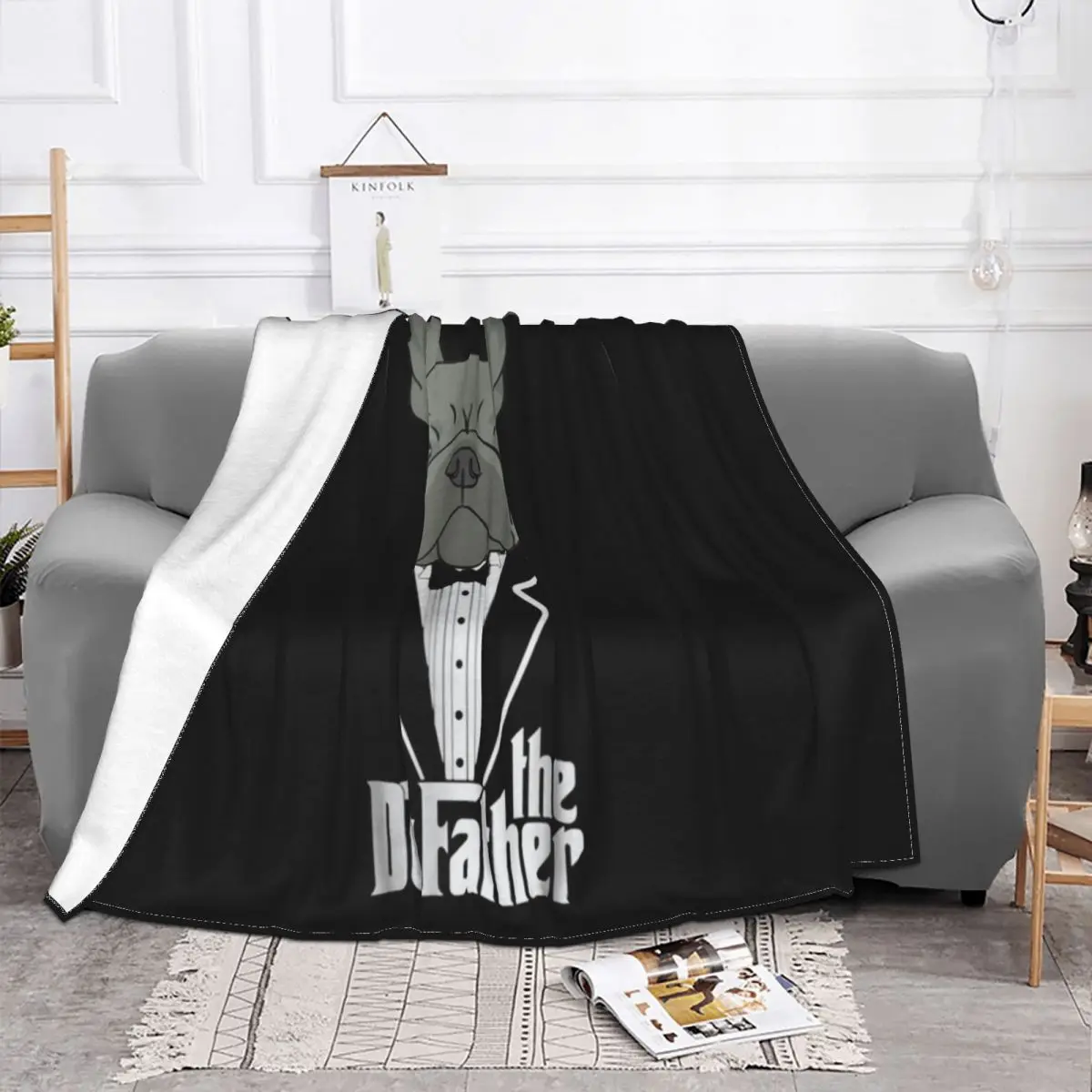 The Dogfather French Bulldog Dad Frenchie Papa T Gift Simple New Arrival Spring Top Quality Throw Blanket