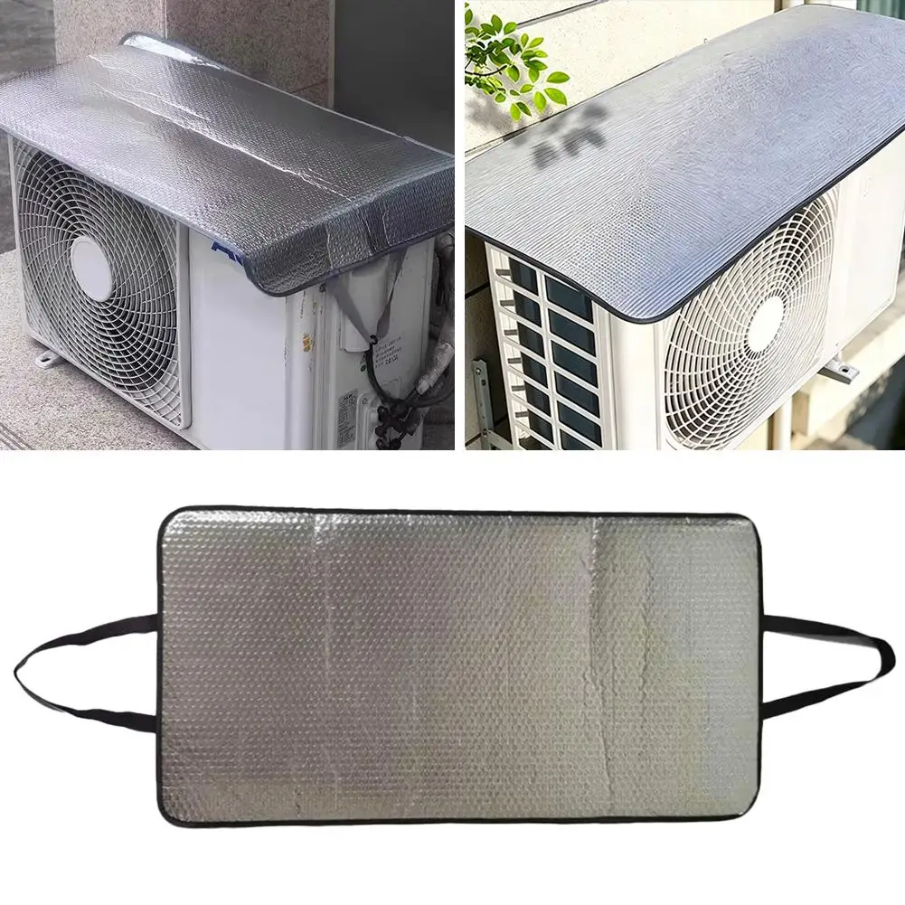 AC Aluminum Foil Heat Insulation Film Sun Protection Cover Flame Retardant Sunshade For Outdoor Air Conditioner