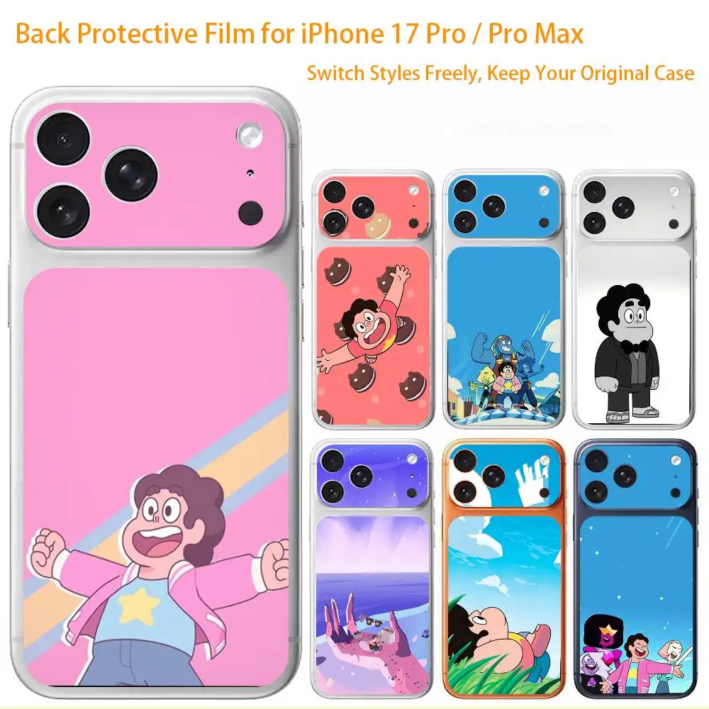 

Cartoon S-Steven Universe 3D Full Body Skin Decal for iPhone 17/Pro/Pro Max Color Rear Protective Sticker